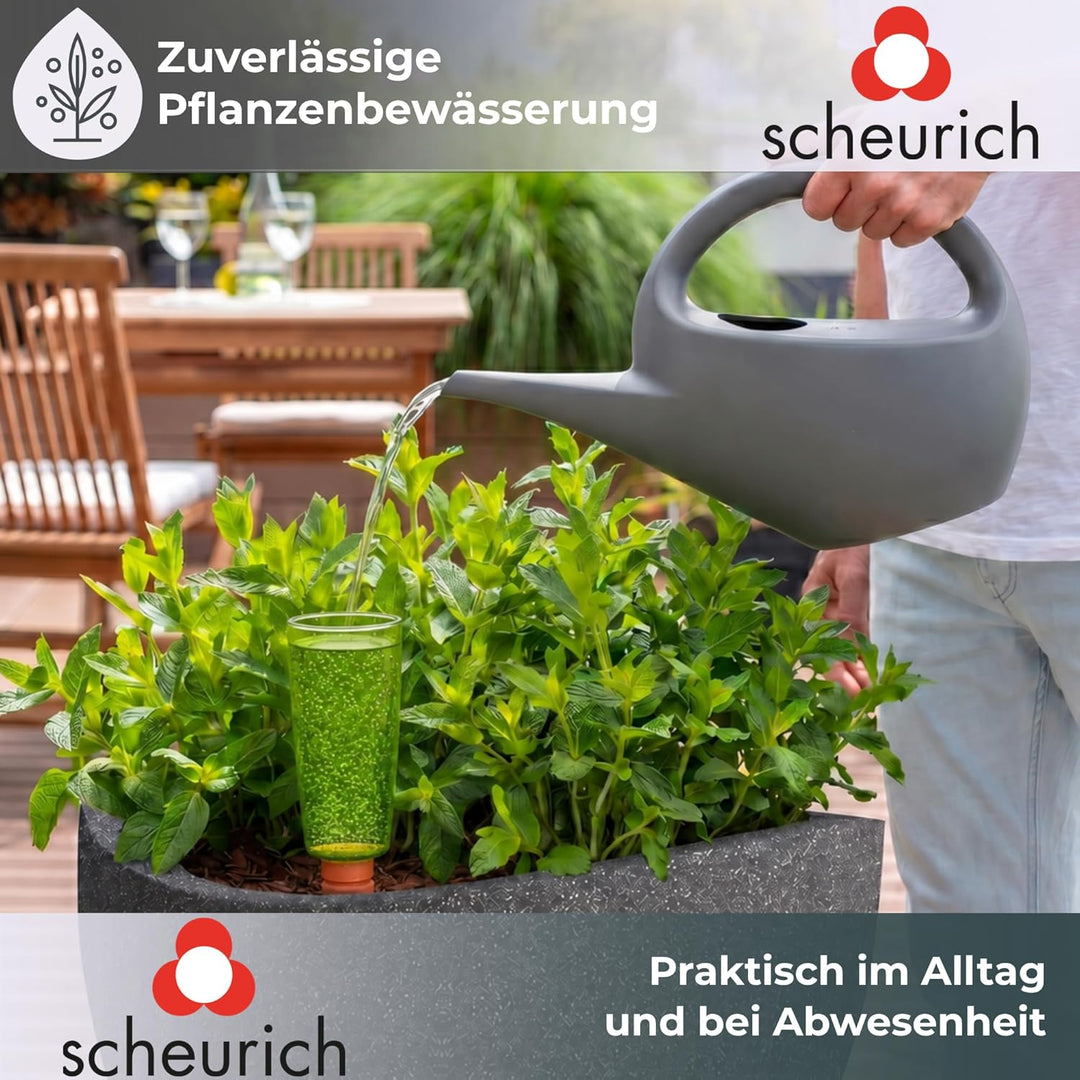 Scheurich Wasserspender Copa M | 8X Grün | 150 ml Füllmenge | Bewässerungskugel klein mit Ton Fuss |