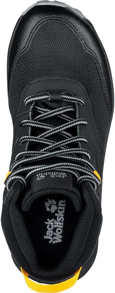 Jack Wolfskin Woodland Texapore Mid K Outdoorschuhe 30 EU Black Burly Yellow Xt, 30 EU Black Burly Y