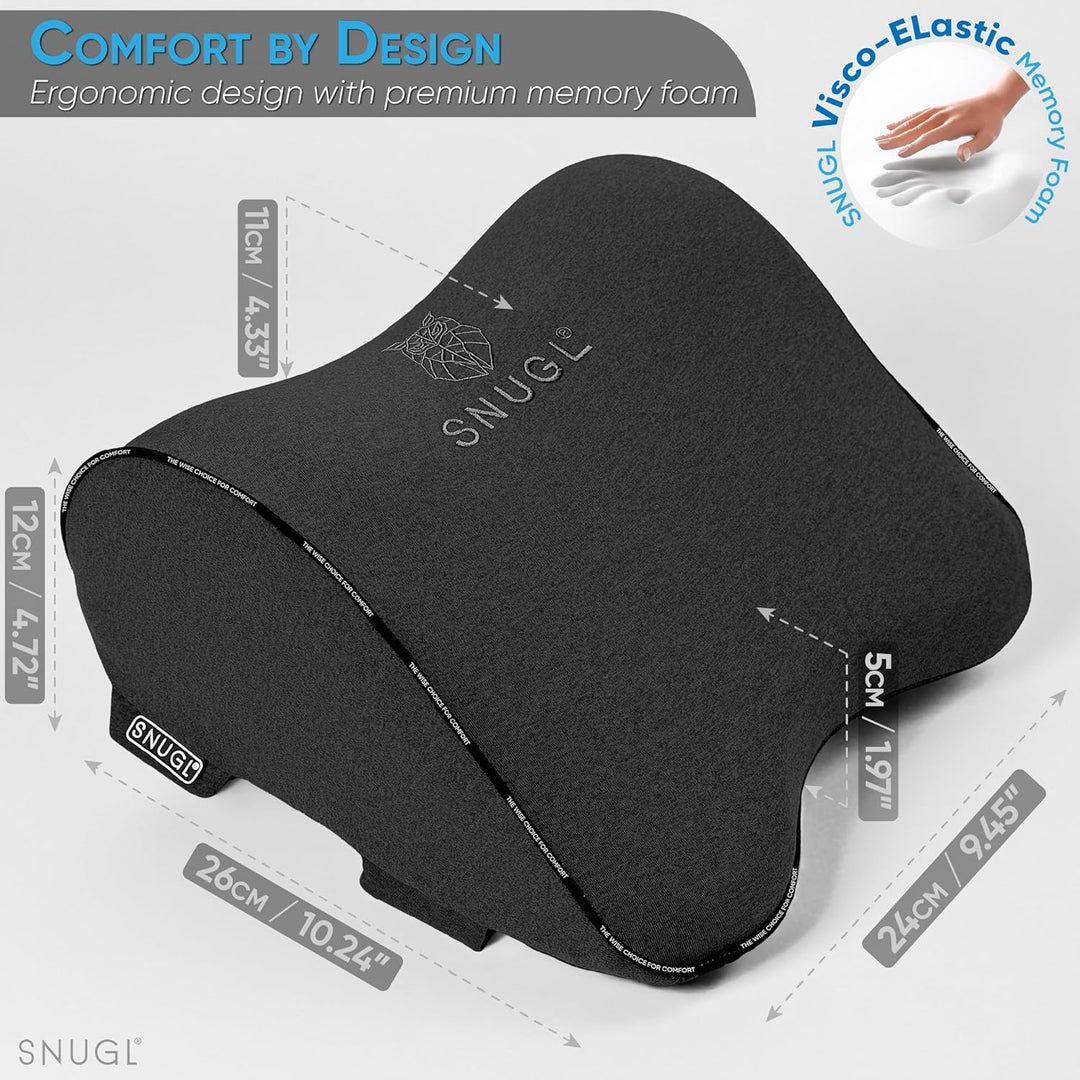SNUGL Auto Kopfstütze Kissen - Memory Foam Auto Nackenkissen | Zwei Verstellbare Riemen | Atmungsakt