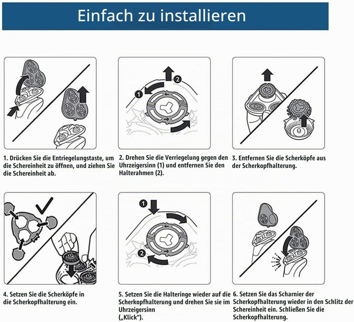 Rasierer-Ersatzkopf SH71, Kompatibel Mit Philips, Serie 5000 7000 S7732 S7735 S7731 S7910 S8050 S993