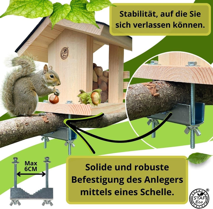 Eichhörnchen Futterhaus aus Holz für Balkon oder Baum wetterfestes Futterhaus für Eichhörnchen mit H