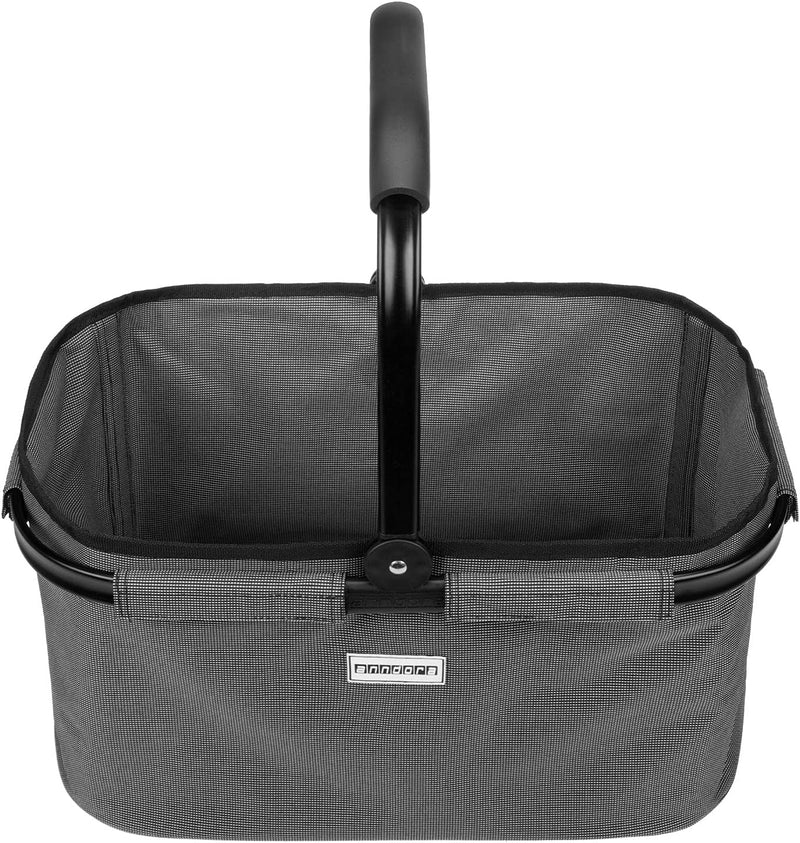 anndora Einkaufskorb WOOVEN Grey 22 Liter Picknickkorb - Grau Grau Gewebt, Grau Gewebt