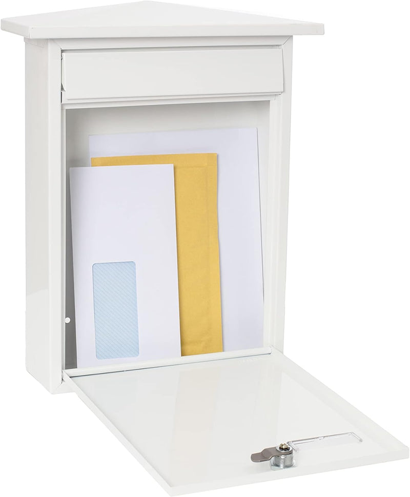 Arregui Home E5711 Individueller Briefkasten aus Stahl, Grösse M (DIN A4), Weiss, Weiss