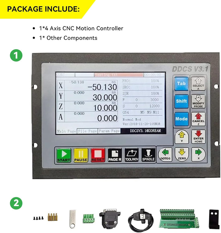 RATTMMOTOR 4 Achsen CNC steuerung System Upgrade DDCS V3.1, PLC CNC Offline Motion Controller-System