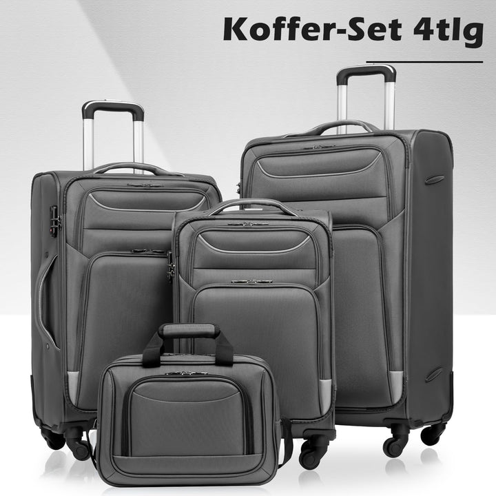 COOLIFE Koffer Trolley Koffer Reisekoffer von 4 Rollen Stoffkoffer Handgepäck TSA-Schloss Der Koffer