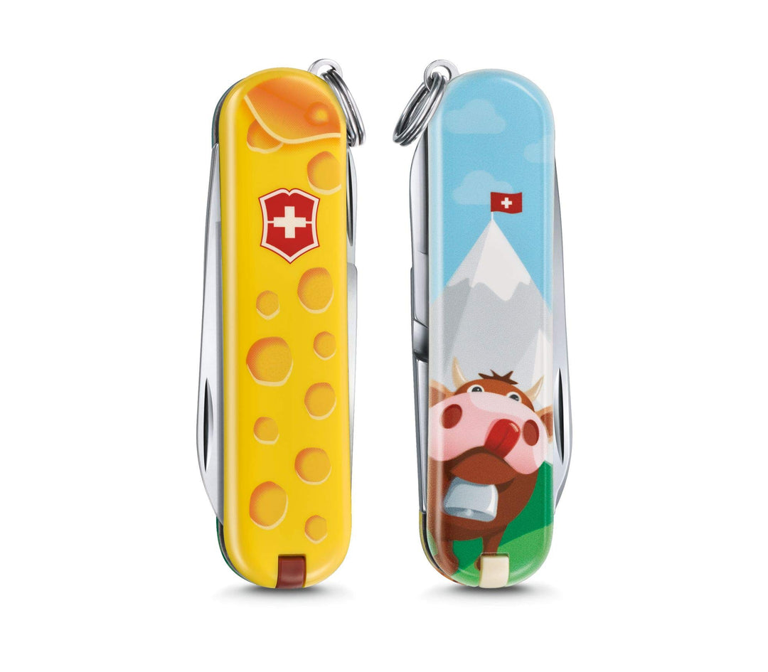 Victorinox Taschenmesser Classic, Swiss Made, 7 Funktionen, Klein, Schlüsselanhänger, Alps Cheese Li