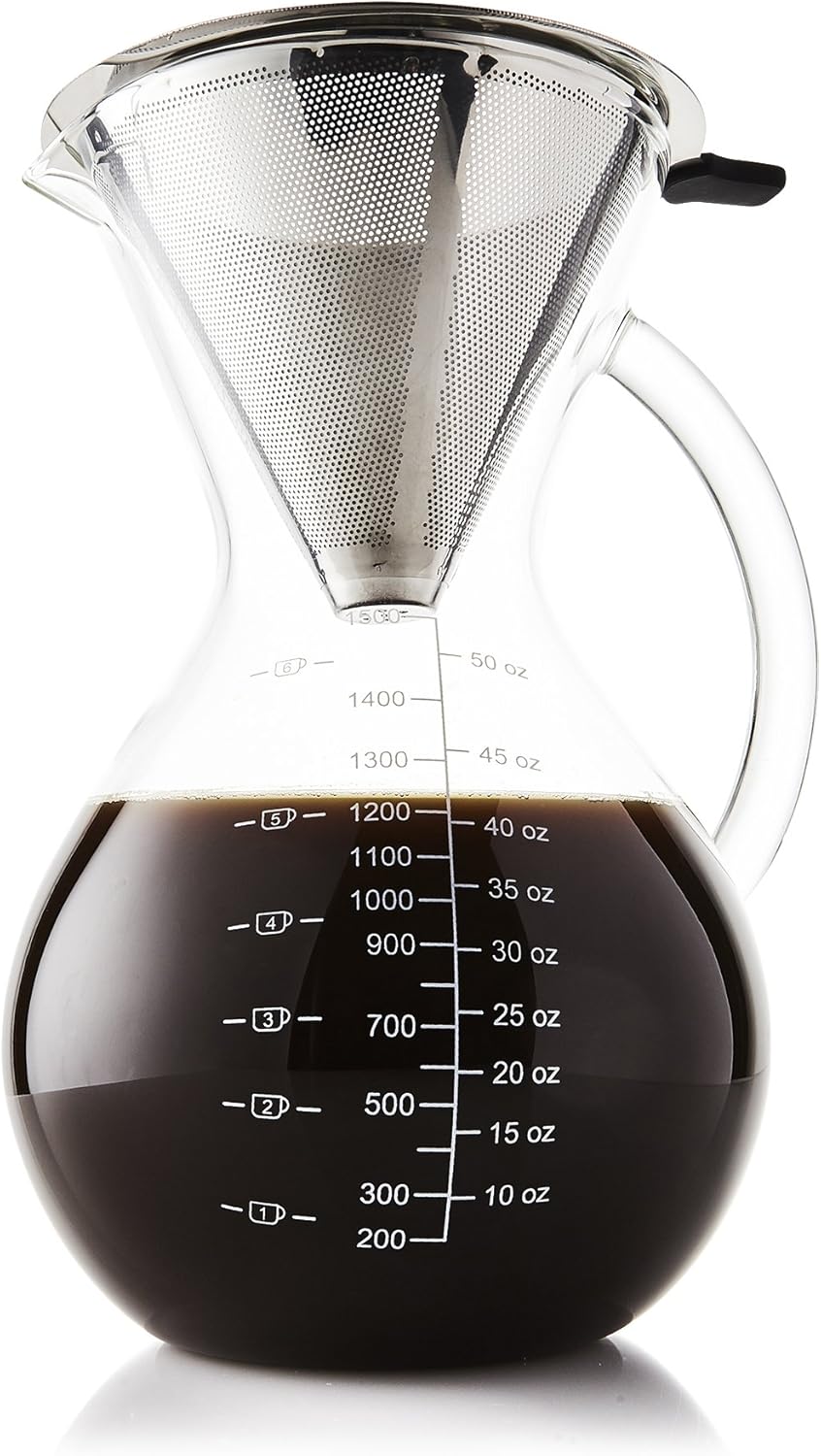 Apace Living SultryBrew Pour Over Kaffeebereiter inkl. Kaffeeschaufel und Korkdeckel Eleganter Handf