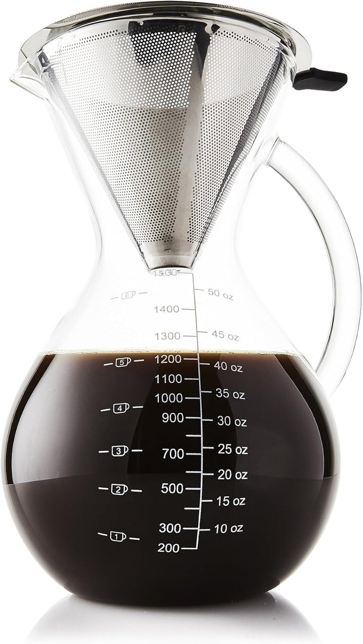 Apace Living SultryBrew Pour Over Kaffeebereiter inkl. Kaffeeschaufel und Korkdeckel Eleganter Handf