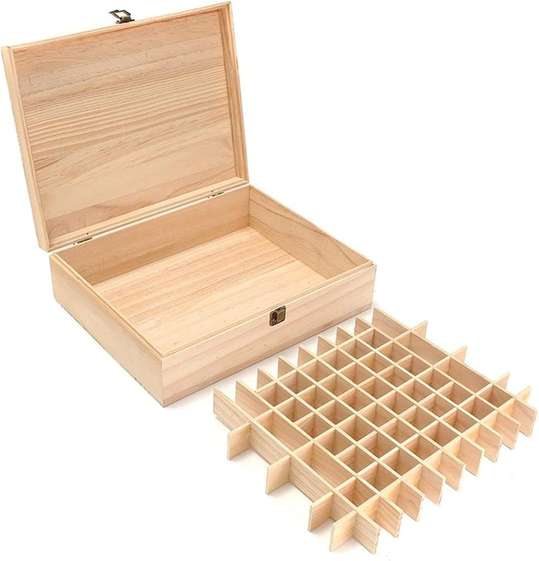RoseFlower 68 Slots Ätherisches Öl Box aus Holz - Ideales Aufbewahrungsbox Organisator für Ätherisch