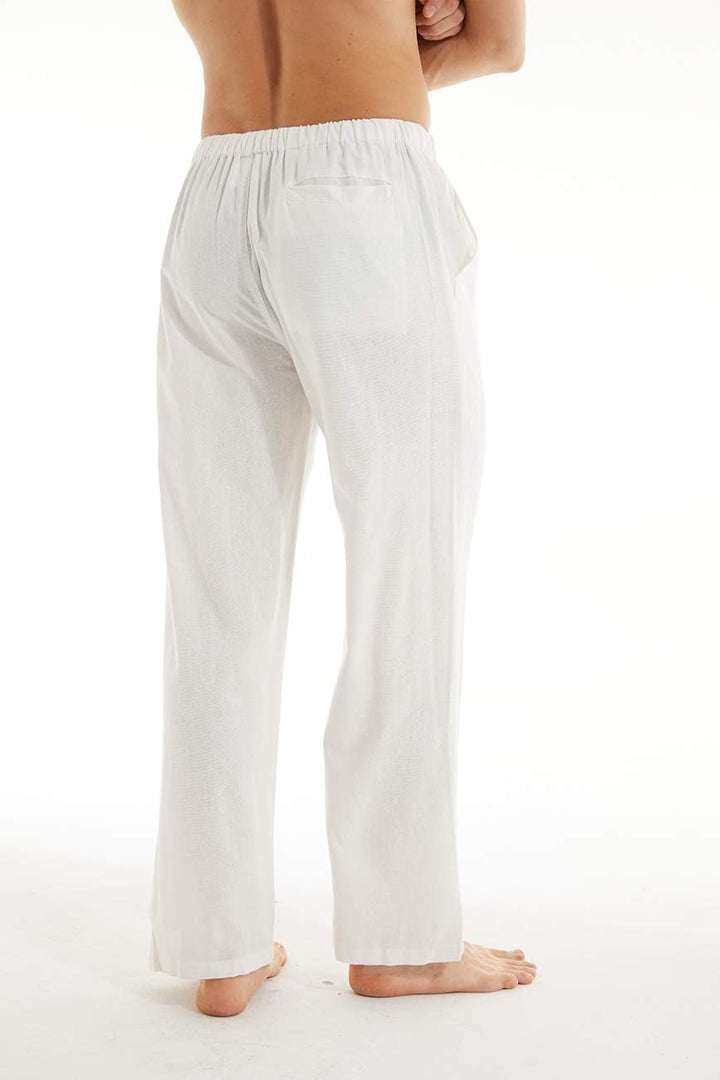 YuKaiChen Herren Leinenhose Herren Lang Sommerhose Weit Leicht Loose Fit Freizeithose Yoga Urlaub St