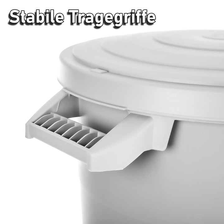 BigDean 2x wetterfeste Universaltonne mit Deckel und 2 stabilen Tragegriffen 80 Liter GRAU - Regento