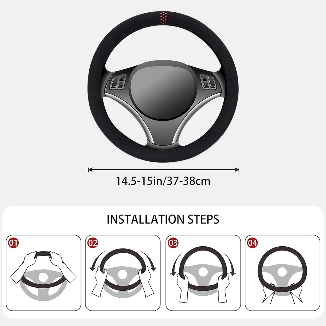 ZATOOTO Lenkradbezug Auto, Lenkradhülle in Universal Grösse 37-38 cm, Lenkradschutz Auto für Sommer
