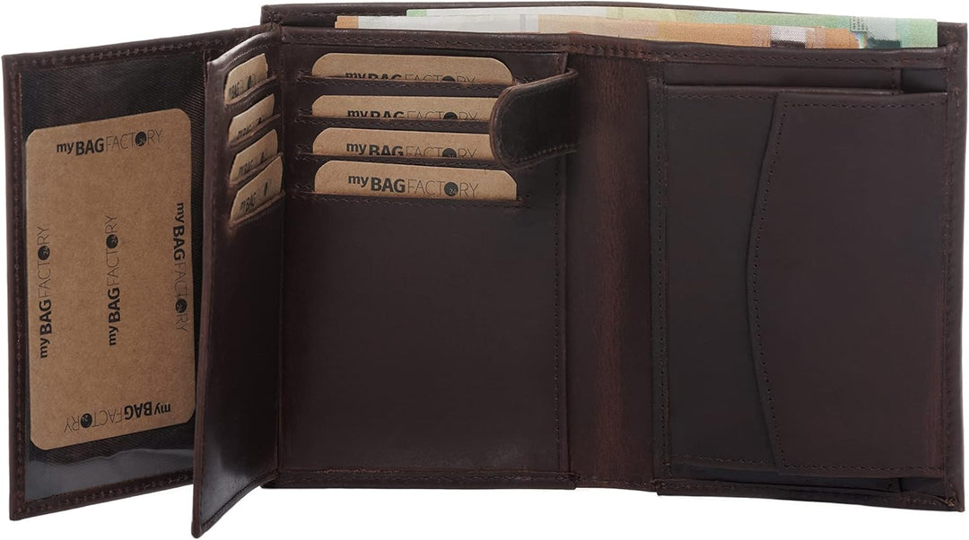 BACCINI Geldbeutel mit vielen Fächern mit RFID Schutz JAN aus Premium Leder I Brieftasche Hochformat
