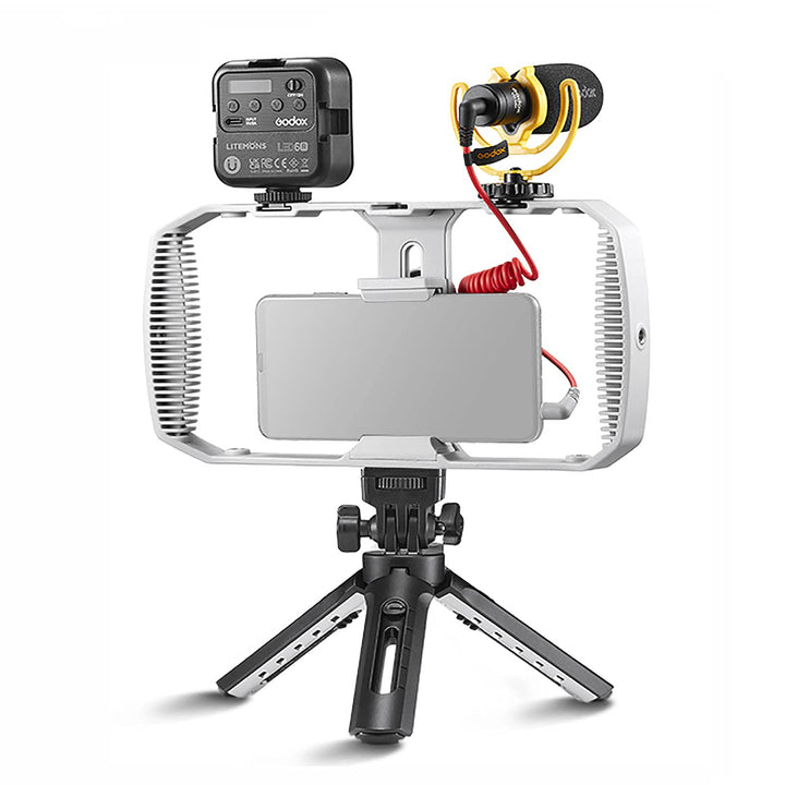 GODOX VK1 VK1-UC VK1-LT VK1-AX Case Cage mit Cold Shoe und 1/4 Schraube für Handyfotografie Vlog Vid