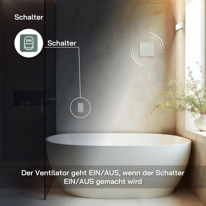 Vent Systems Badlüfter 100mm Weiss Wasserdicht Badventilator mit Lichtschalter-Aktivierung - IPX4 37