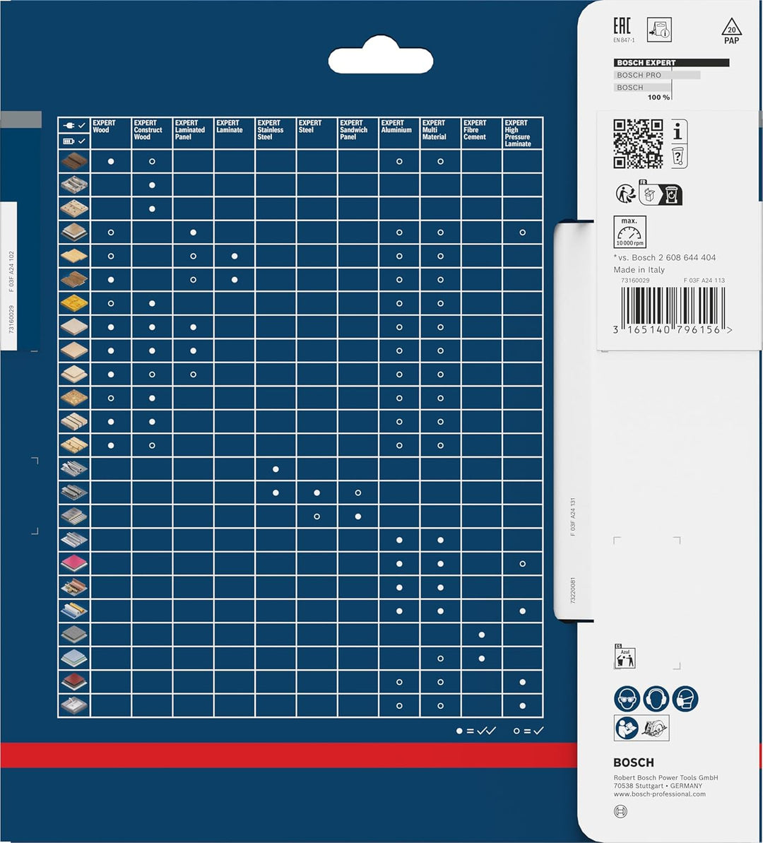 Bosch Professional 1x Kreissägeblatt Expert for Wood (Holz, Sägeblatt Ø 190 x 30 x 2,6 mm, 48 Zähne,