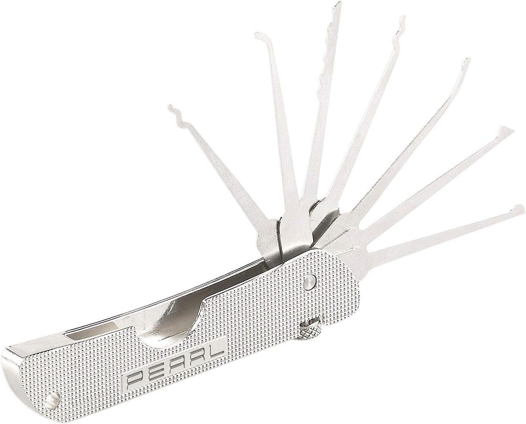 PEARL Schlossöffner: Lockpicking-Werkzeug mit 7 Dietrichen & Spanner, Edelstahl (Lockpicking Set, Mu