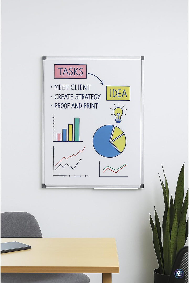 MAUL Whiteboard MAULstandard 60 x 90 cm | Magnettafel mit Ablageschale für Whiteboard Marker | elega