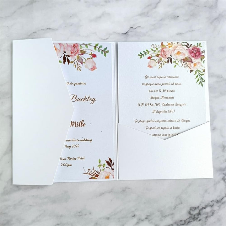 Weisse Briefumschläge für Hochzeitseinladungen aus schimmerndem Perlmuttpapier, 25 Stück (Perlweiss)
