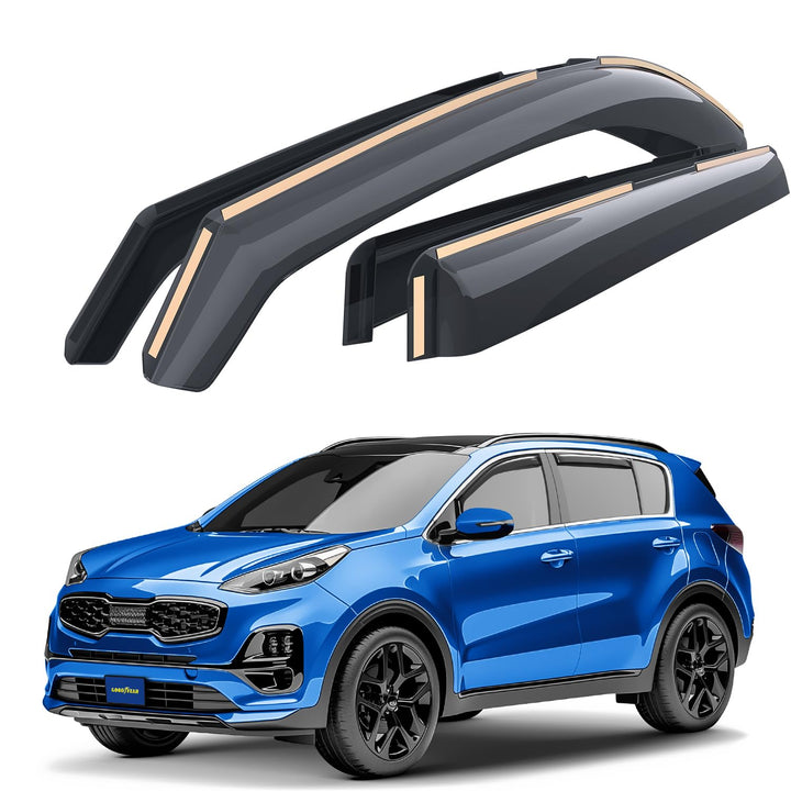 Goodyear Windabweiser für/kompatible mit Kia Sportage 2016-2021 Autofenster Regenschutz, Regenabweis