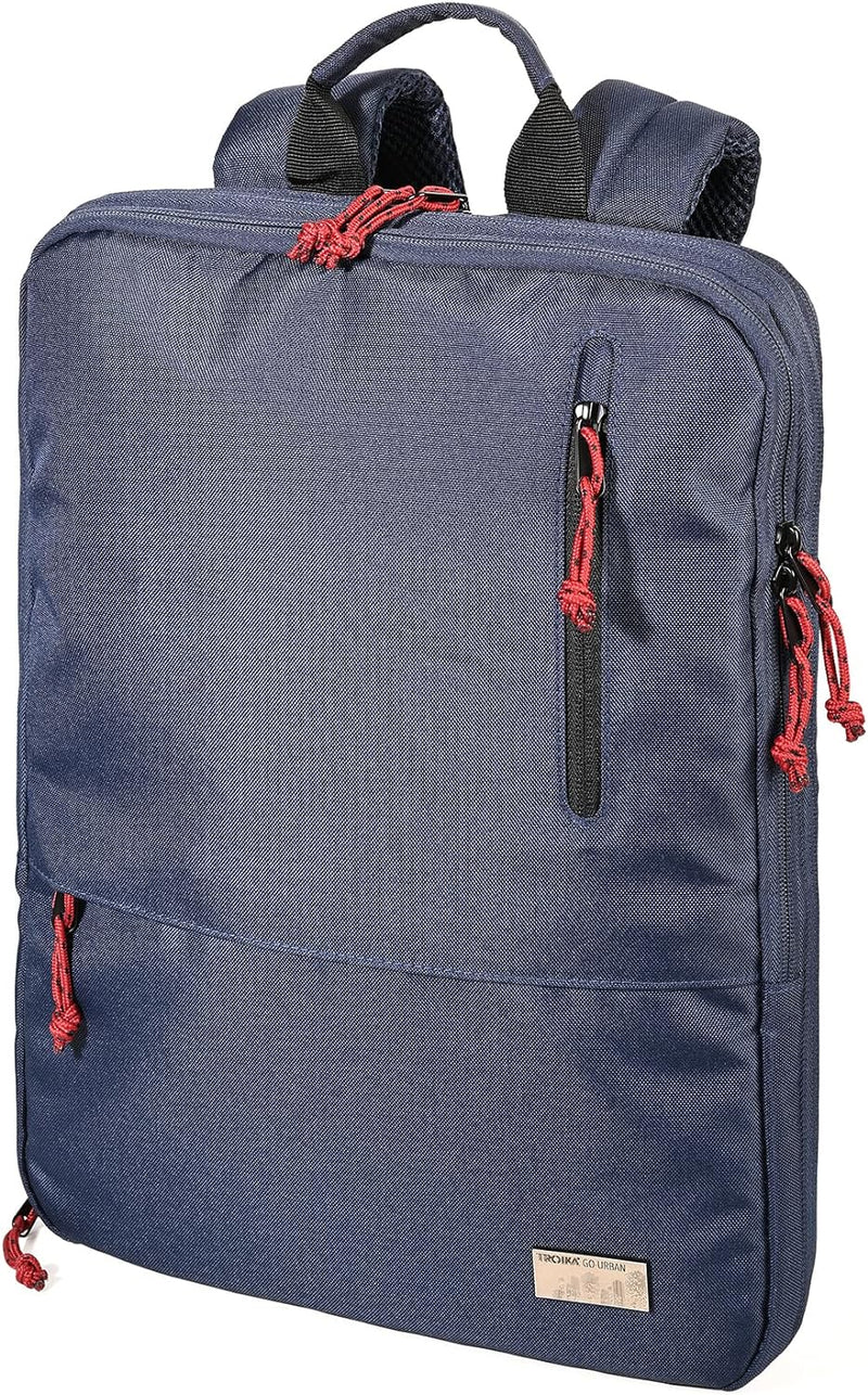 Troika Global Recycled Laptop-Rucksack aus recyceltem PET-Material in der Farbe Blau, Masse: 41cm x