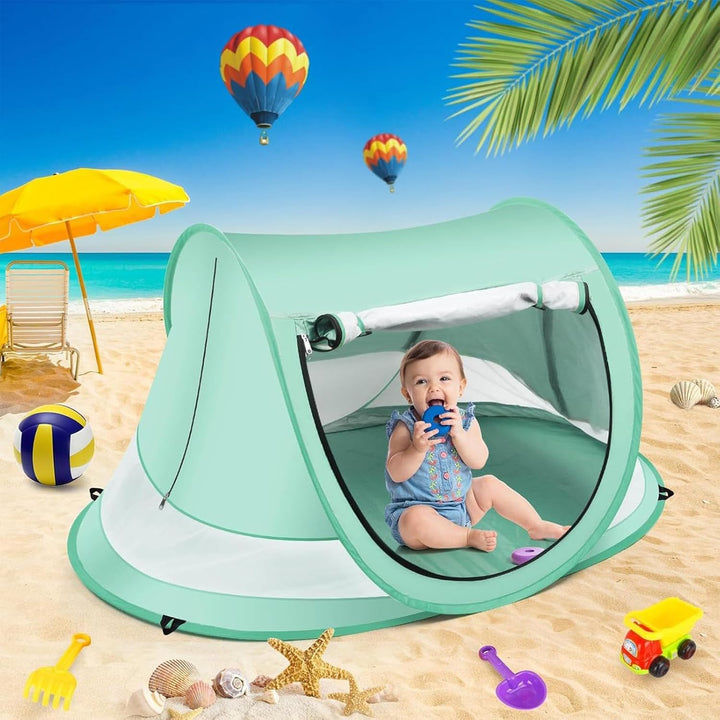 Strandmuschel, Tragbares Children Strandzelt, Popup Strandzelt, Kleinkinderkuppel, UV Schutz Popup Z