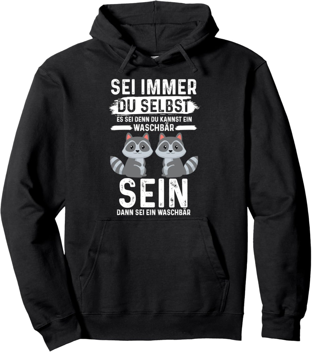 Waschbär Raubtier Zootier Tierschutz Pullover Hoodie