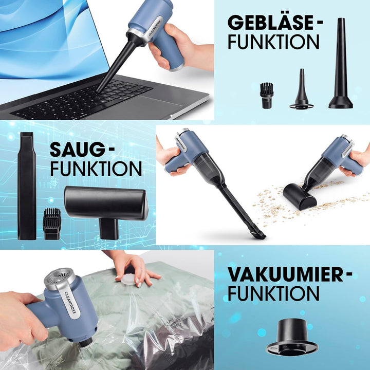 CLEANmaxx 2in1-Handstaubsauger mit Saug- & Gebläsefunktion | Akkusauger - kabellos & leistungsstark