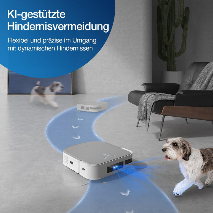ECOVACS DEEBOT X2 OMNI Saugroboter mit Wischfunktion 8000Pa, schlankes quadratisches Design, 15mm Mo