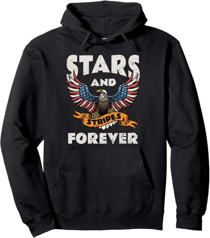 Sterne Streifen Forever Eagle American Spread Wings Fly High Pullover Hoodie