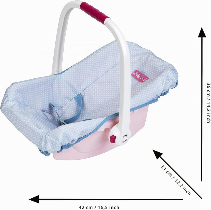 Theo Klein 1669 Baby Coralie Puppen-Trage | Für bis zu 45 cm grosse Puppen | Masse: 42 cm x 31 cm x