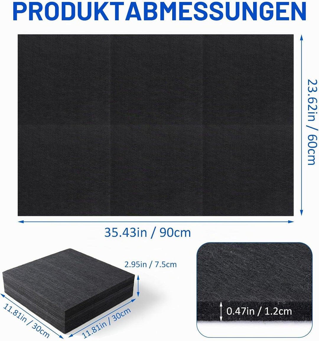 Filz Dartboard Wandschutz, Schallschutz Dartscheibe, Selbstklebender Dart Surround 60x90x1.2cm, Dart