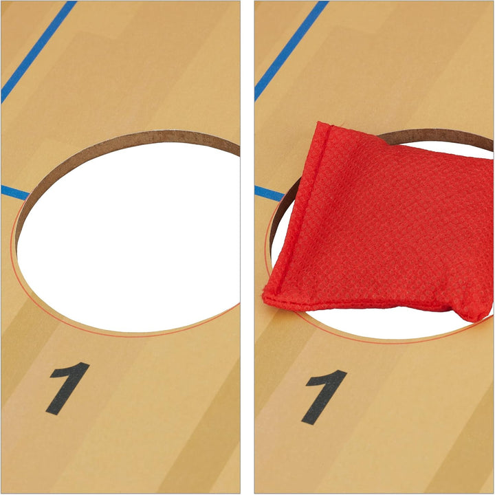 Relaxdays Cornhole Wurfspiel, 10 Bean Bags, Geschicklichkeitsspiel, HxBxT: 18 x 29 x 58 cm, Indoor &
