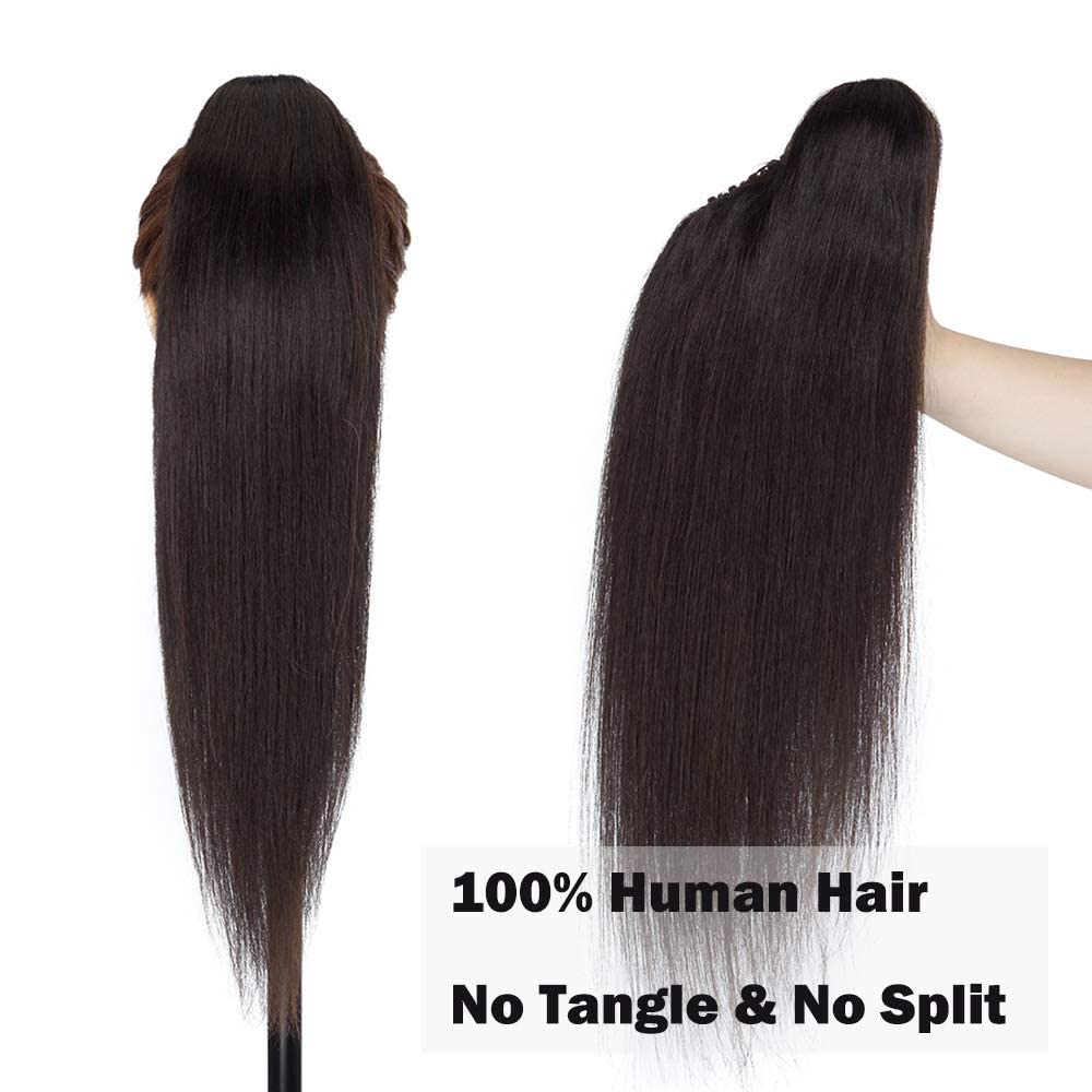 SEGO Ponytail Haarteil Echthaar Zopf Extension mit Klammer Clip in Pferdeschwanz Haarverlängerung 10