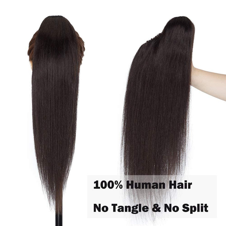 SEGO Ponytail Haarteil Echthaar Zopf Extension mit Klammer Clip in Pferdeschwanz Haarverlängerung 10