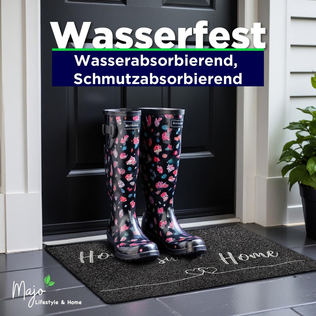 Fussmatte rutschfest waschbar Flur-Matte dünne Haustür-Matte, Schmutzfangmatte für innen und aussen,