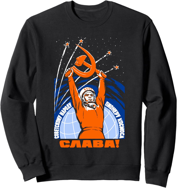 Propagandaposter Yuri Gagarin, sowjetischer Raum Sweatshirt