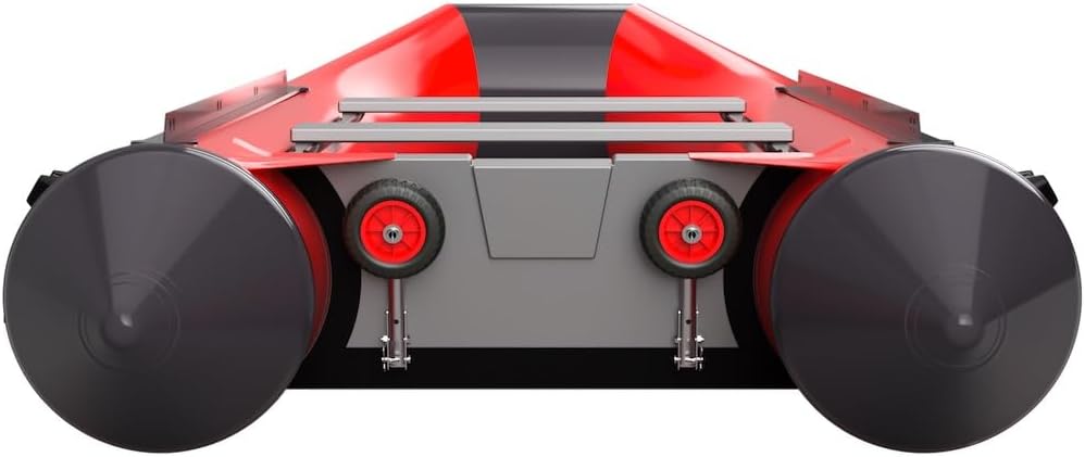 SUPROD Slipräder, Heckräder, für KLEINE Schlauchboote, LD160, Edelstahl Schwarz/Rot, Schwarz/Rot