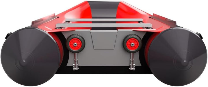 SUPROD Slipräder, Heckräder, für KLEINE Schlauchboote, LD160, Edelstahl Schwarz/Rot, Schwarz/Rot