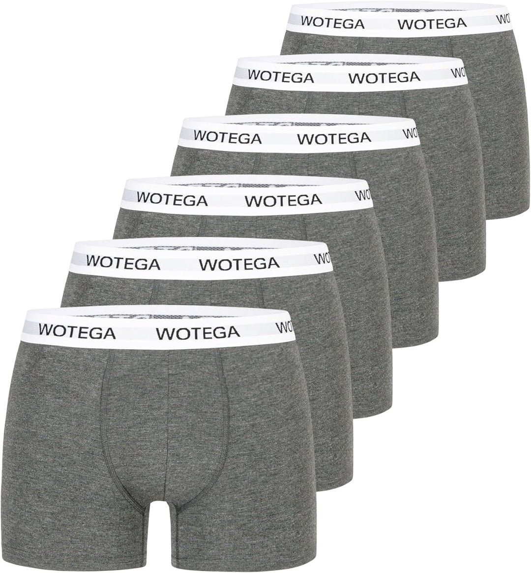 WOTEGA Joe - Boxershorts Herren 6er Pack - Baumwoll Unterwäsche XS Grau (Phantom 194205), XS Grau (P