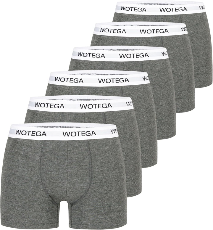 WOTEGA Joe - Boxershorts Herren 6er Pack - Baumwoll Unterwäsche XS Grau (Phantom 194205), XS Grau (P
