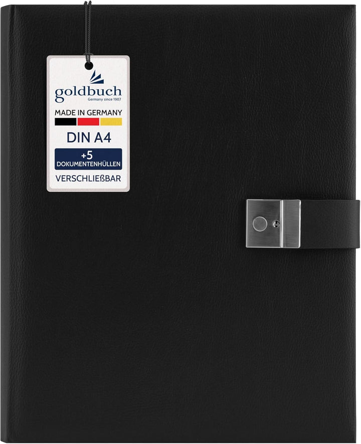 goldbuch Dokumentenmappe, Bologna, 27,5 x 34 cm, Inklusive 5 Sichthüllen, Erweiterbar, Mit Schloss,