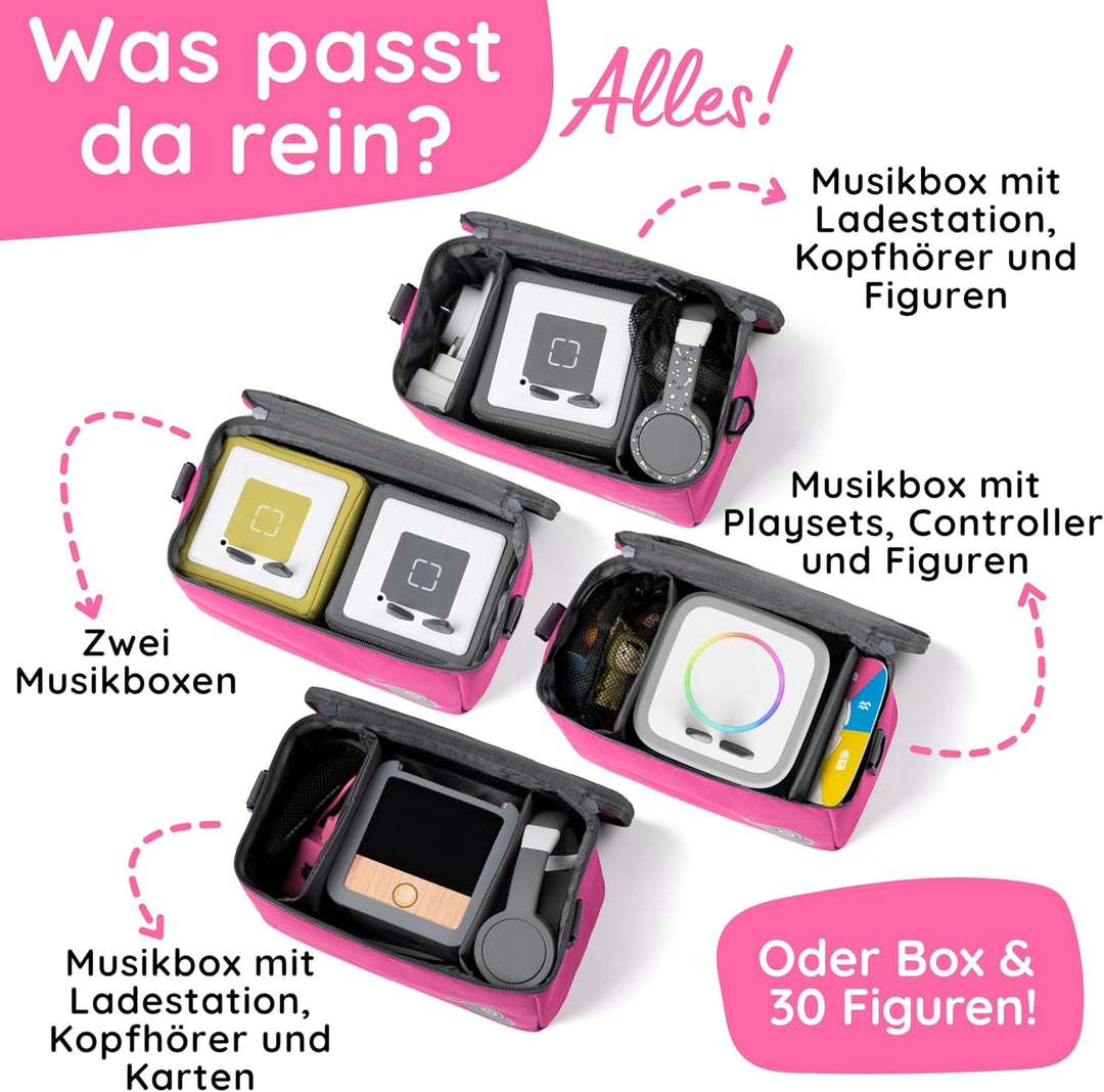 fantifant Musikbox Tasche für Toniebox und Tigerbox [ + Netzbeutel ] FLEXIBLE TRANSPORTTASCHE FÜR TI