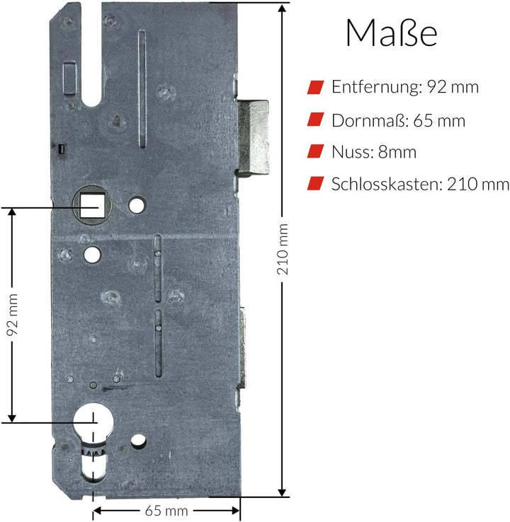 KFV Reparaturschloss 8250 | Einsteckschloss Renovierungsschloss für Mehrfachverriegelungen - Schloss