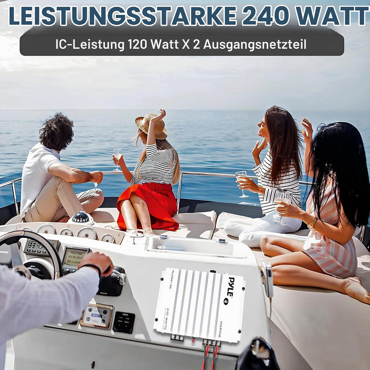 Pyle 2 Kanal 240 Watt Wasserdicht Marin Verstärker