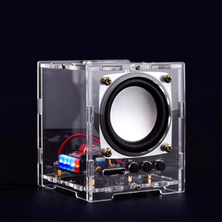 PZMYJB Bluetooth-Lautsprecher DIY Löt-Kit 3W MINI HT6872 Audio-Verstärker Musik Stereo mit Acryl-Sch