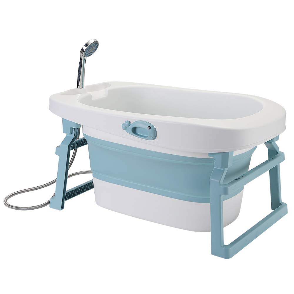 Supfine Babybadewanne, faltbar, faltbar, mit Badewannenkissen, für Mädchen oder Jungen, von Geburt b