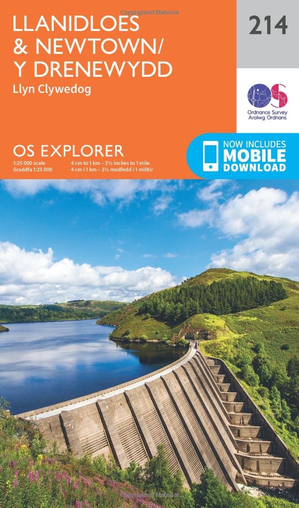 Llanidloes and Newtown - Y Drenewydd (OS Explorer Map, Band 214), Karte
