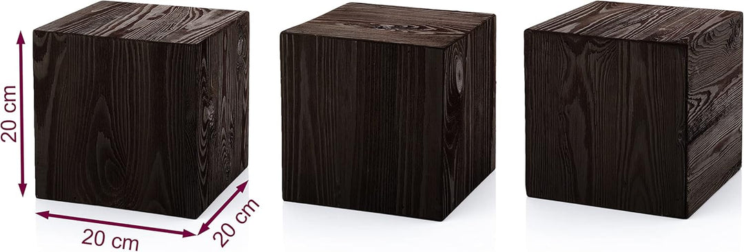 DECORATIVO Holzständer, Holzblock, Baumstamm Deko - Bodenwindlicht Säule perfekt als Innendekoration