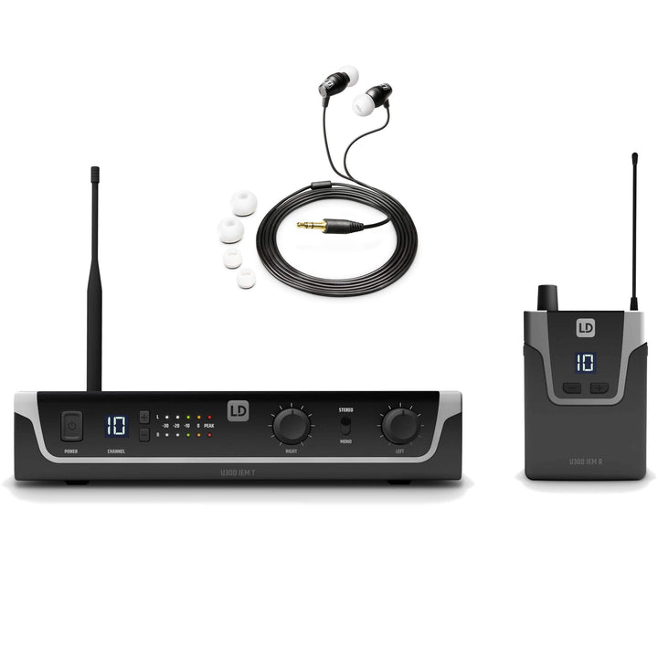 LD Systems U308 IEM HP - In-Ear Monitoring-System mit Ohrhörern - 863-865 MHz + 823-832 MHz 863 - 86